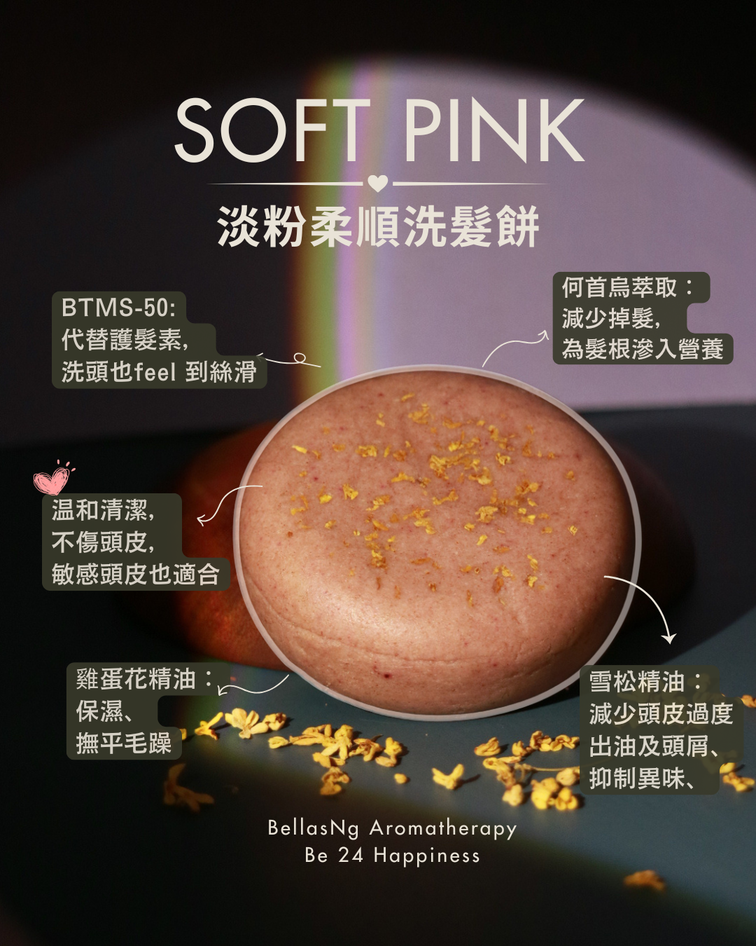 淡粉柔順洗髮餅 Soft Pink Shampoo Bar